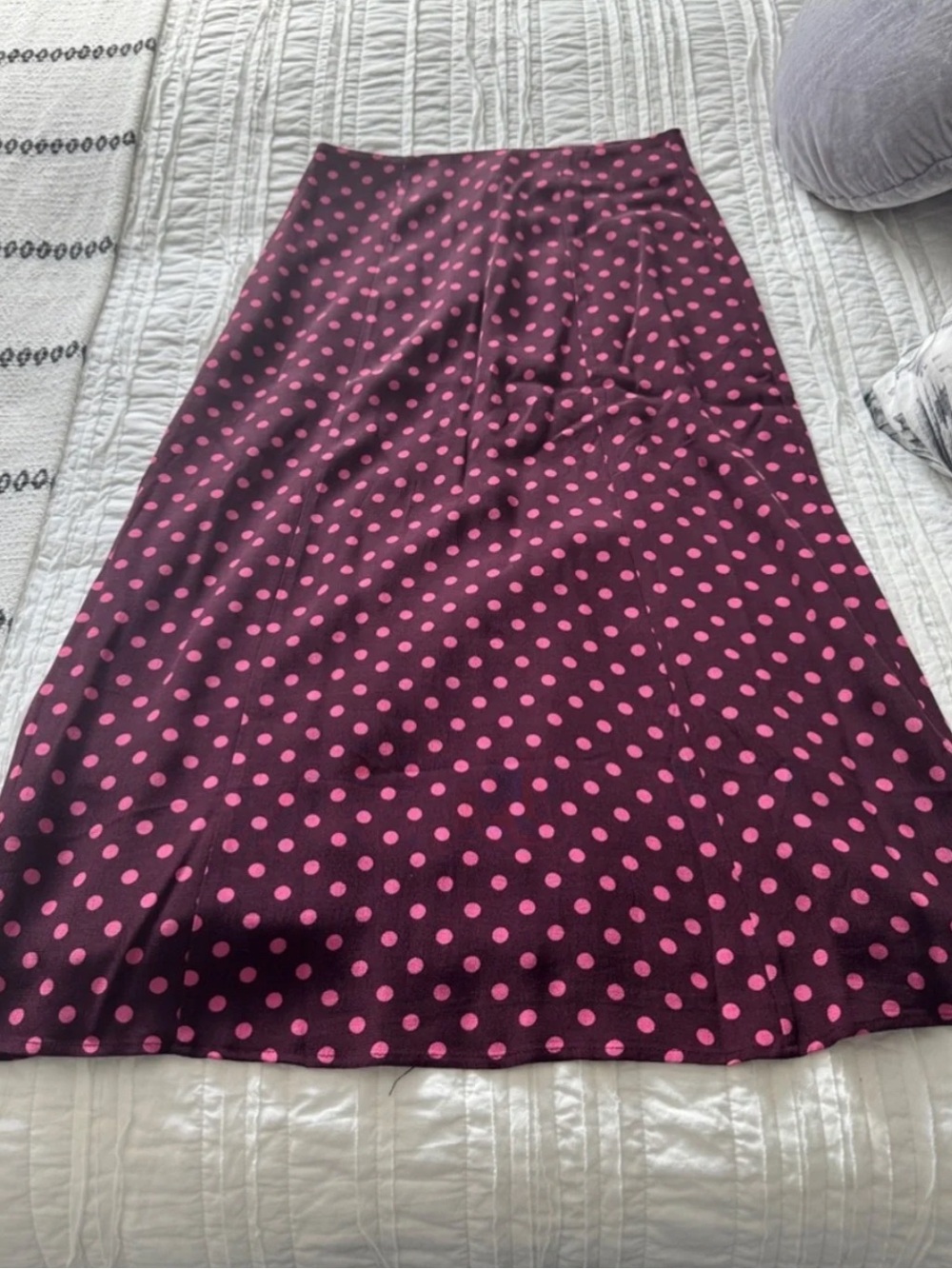 Anthropologie Maeve The Lille Side Slit ~Retro Summer ~Polka Dot Midi Skirt - Picture 6 of 7